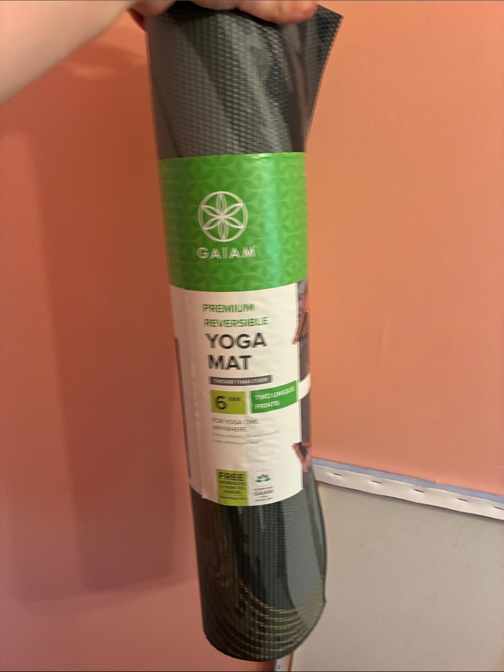 GAIAM Dark Gray Textured Reversible Yoga Mat